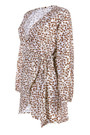 Spring Plus Size Floral Printing Inelastic V-Neck Tie-Waist Stylish Mini Dress