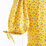 Spring & Summer New Floral Batch Printing Inelastic One Shoulder Shirring Ruffle Decor Zip-Up Slim Stylish Retro Mini Dress
