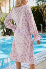 Spring & Summer New Floral Batch Printing Micro-Elastic Puff Sleeves Lace Up Shirring Stylish Holiday A-Line Midi Dress