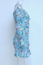 Spring & Summer New Floral Batch Printing Smocked Puff Sleeves Frill Trim Lace Up Zip-Up Bodycon Stylish Mini Dress Floral Dresses