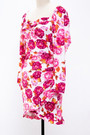 Spring & Summer New Floral Batch Printing Stretch Frill Trim Smocked Bodycon Stylish Pretty Mini Dress
