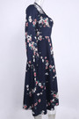 Spring & Summer New Floral Batch Printing Stretch Halter-Neck Hollow Shirring Self-Tie Zip-Up Slit Stylish Midi Dress