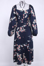 Spring & Summer New Floral Batch Printing Stretch Halter-Neck Hollow Shirring Self-Tie Zip-Up Slit Stylish Midi Dress
