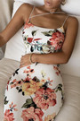 Summer Flower Batch Printing Stretch Sling Stylish Minimalist Bodycon Midi Dress