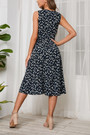 Summer New Chiffon Floral Batch Printing Micro-Elastic V-Neck Strappy Ruffle Swing Stylish Holiday Midi Dress