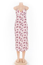 Summer New Digital Printing Stretch Sling High Slit Sexy Mid Dress
