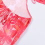 Summer New Fashion Flower Batch Printing Cutout Halter-Neck Lace-Up Backless Stretch Resort Maxi Dress