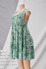 Summer New Floral Batch Printing Micro-Elastic V-Neck Backless Stylish Sexy Vacation Style Mini Dress