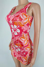 Summer New Flower Batch Printing Stretch Sexy Bodycon Mini Dress