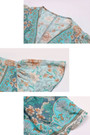Summer New Inelastic Flower Printing V-Neck Short Sleeves Casual Mini Dress