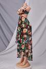 Summer New Plus Size Batch Printing Micro Elastic Sling Hollow Split Irregular Stylish Sexy Maxi Dress