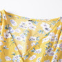 Summer New Plus Size Floral Batch Printing Inelastic Long Sleeves V-Neck Stylish Casual Midi Dress