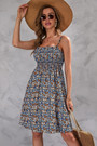 Summer New Plus Size Floral Batch Printing Inelastic Sling Backless Casual Mini Dress