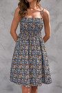 Summer New Plus Size Floral Batch Printing Inelastic Sling Backless Casual Mini Dress