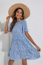 Summer New Plus Size Floral Printing Micro-Elastic Stylish Fresh Dress