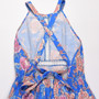 Summer New Plus Size Flower Batch Printing Inelastic Halter Neck Backless Lace-Up Split Fashion Sexy Maxi Dress