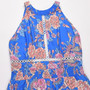 Summer New Plus Size Flower Batch Printing Inelastic Halter Neck Backless Lace-Up Split Fashion Sexy Maxi Dress