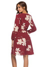 Summer New Plus Size Flower Batch Printing Inelastic V-Neck Shirring Long Sleeves Waist Stylish Casual Mini Dress