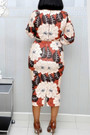 Summer New Plus Size Flower & Leaf Batch Printing Stretch Back Zip-Up Split Casual Midi Dress(With Belt)