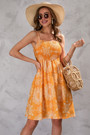 Summer New Plus Size Inelastic Batch Printing Sling Backless Casual Mini Dress
