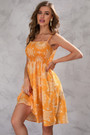 Summer New Plus Size Inelastic Batch Printing Sling Backless Casual Mini Dress