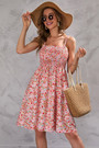 Summer New Plus Size Inelastic Floral Batch Printing Sling Backless Casual Mini Dress