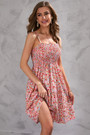 Summer New Plus Size Inelastic Floral Batch Printing Sling Backless Casual Mini Dress