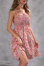 Summer New Plus Size Inelastic Floral Batch Printing Sling Backless Casual Mini Dress