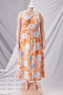 Summer New Plus Size Inelastic Flower Batch Printing Halter Neck Backless Lace-Up Split Stylish Sexy Maxi Dress