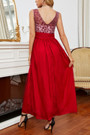 Summer New See Through Mesh Flower Embroidered Double-Layer Patchwork Micro-Elastic Backless Elegant Maxi Dress Elegant&Ol Dresses