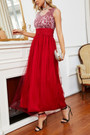 Summer New See Through Mesh Flower Embroidered Double-Layer Patchwork Micro-Elastic Backless Elegant Maxi Dress Elegant&Ol Dresses