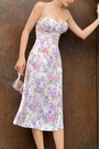 Summer New Sling Flower Batch Printing Zip-Up Pleated Slim Micro-Elastic Sexy Midi Dress
