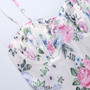 Summer New Sling Flower Batch Printing Zip-Up Pleated Slim Micro-Elastic Sexy Midi Dress