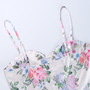 Summer New Sling Flower Batch Printing Zip-Up Pleated Slim Micro-Elastic Sexy Midi Dress