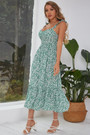 Summer New Stylish Batch Printing Inelastic Good Quality Sling Backless Casual Midi Dress
