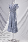 Summer New Stylish Batch Printing Inelastic Loose V-Neck Ruffled Casual Midi Dress