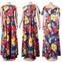 Summer New Stylish Batch Printing Inelastic Off-Shoulder Loose Plus Size Casual Maxi Dress