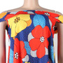 Summer New Stylish Batch Printing Inelastic Off-Shoulder Loose Plus Size Casual Maxi Dress