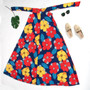 Summer New Stylish Batch Printing Inelastic Off-Shoulder Loose Plus Size Casual Maxi Dress