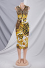 Summer New Stylish Batch Printing Stretch Slim Zip-Up With Belt Plus Size Sleeveless Casual Midi Dress