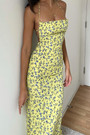 Summer New Stylish Floral Batch Printing Halter-Neck Lace-Up Hollow Stretch High Slit Backless Sexy Midi Dress