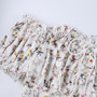 Summer New Stylish Floral Batch Printing High Split Off Shoulder Ruffle Lace-Up Slim Tweed Sexy Stretch Midi Dress