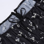 Summer New Stylish Floral Batch Printing Lace-Up Puffed Sleeve Square Neckline Inelastic Satin Slit Zip-Up Casual Midi Dress