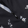 Summer New Stylish Floral Batch Printing Lace-Up Puffed Sleeve Square Neckline Inelastic Satin Slit Zip-Up Casual Midi Dress