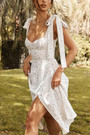 Summer New Stylish Floral Batch Printing Stretch Sling Lace-Up Shirring Backless Zip-Up Split Sexy Midi Dress