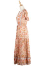 Summer New Stylish Floral Batch Printing V-Neck Short Sleeve Casual Midi Dress