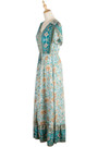 Summer New Stylish Floral Batch Printing V-Neck Short Sleeve Slit Stretch Casual Maxi Dress