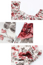 Summer New Stylish Flower Batch Printing Micro Elastic Square Neckline Lace-Up Zip-Up Casual Mini Dress