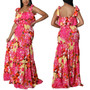 Summer New Stylish Flower Batch Printing Stretch Sling Lace-Up Backless Casual Maxi Dress Dresses