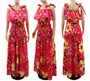Summer New Stylish Flower Batch Printing Stretch Sling Lace-Up Backless Casual Maxi Dress Dresses